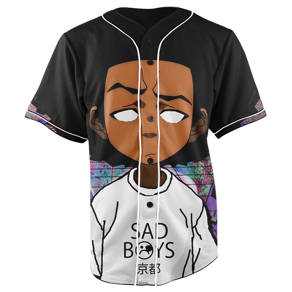 Sad Boys Huey Boondocks Button Up Baseball Jersey