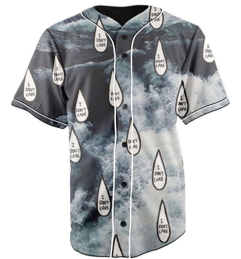 I Do Not Care Button Up Baseball Jersey