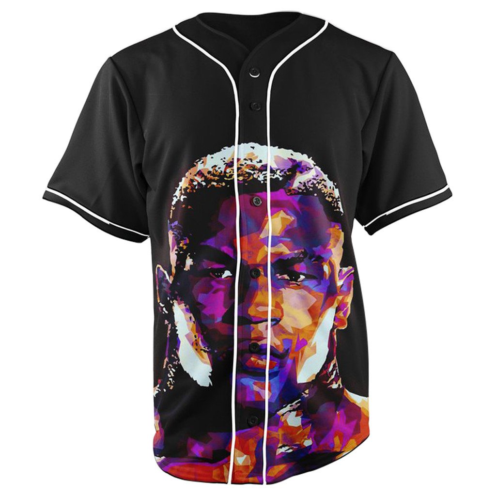 Iron Mike Tyson Black Button Up Baseball Jersey