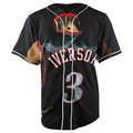 Allen Iverson Black Button Up Baseball Jersey