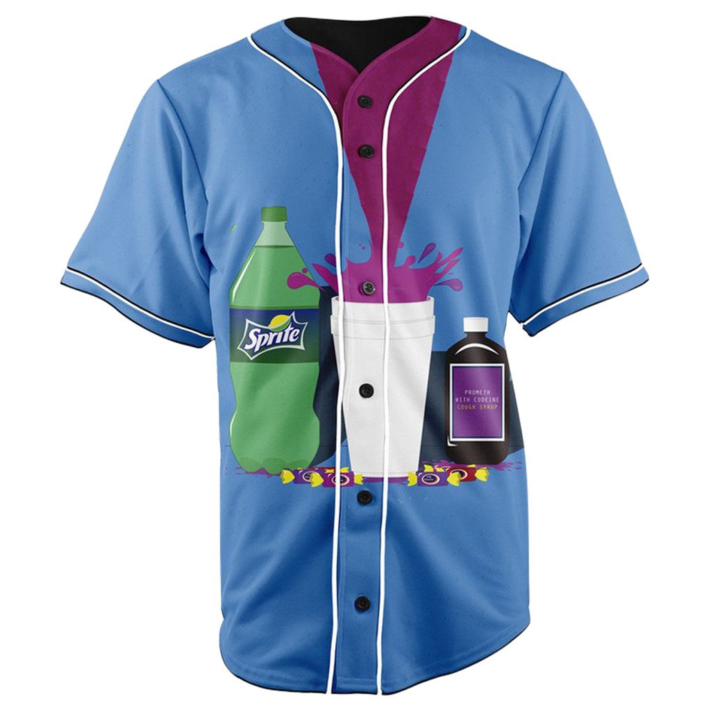 Dirty Sprite Blue Button Up Baseball Jersey
