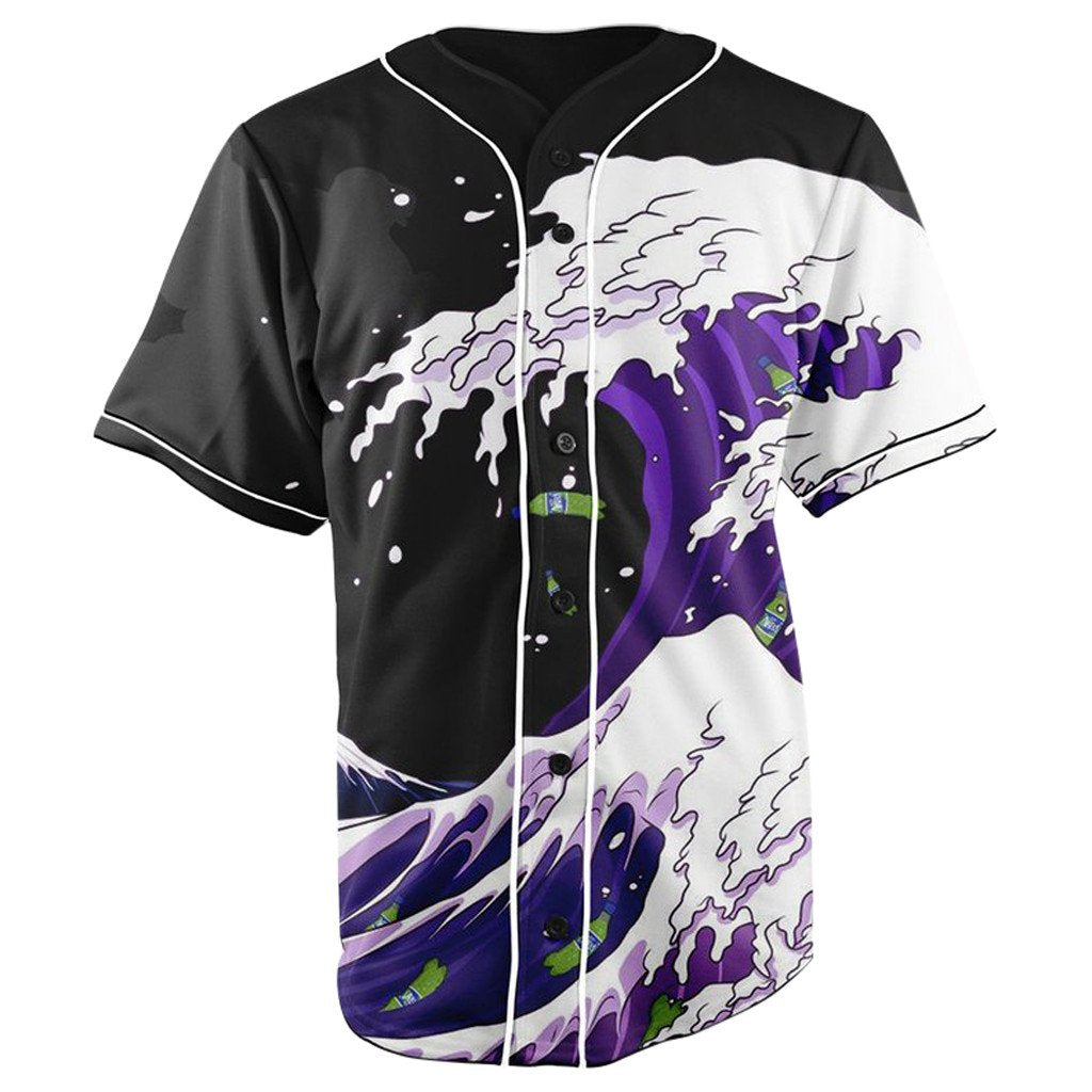Lean Wave Button Up Baseball Jersey