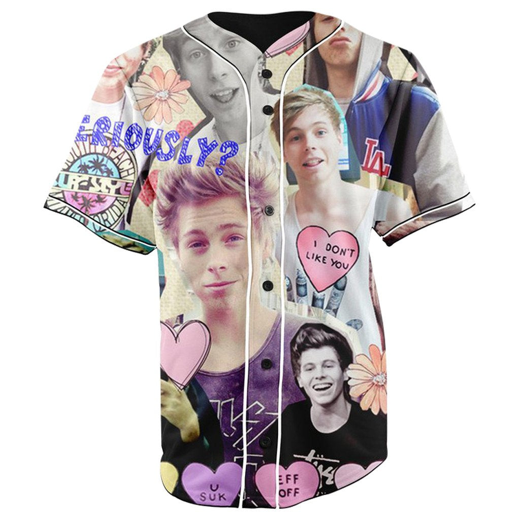 Luke Hemmings Paparazzi Button Up Baseball Jersey