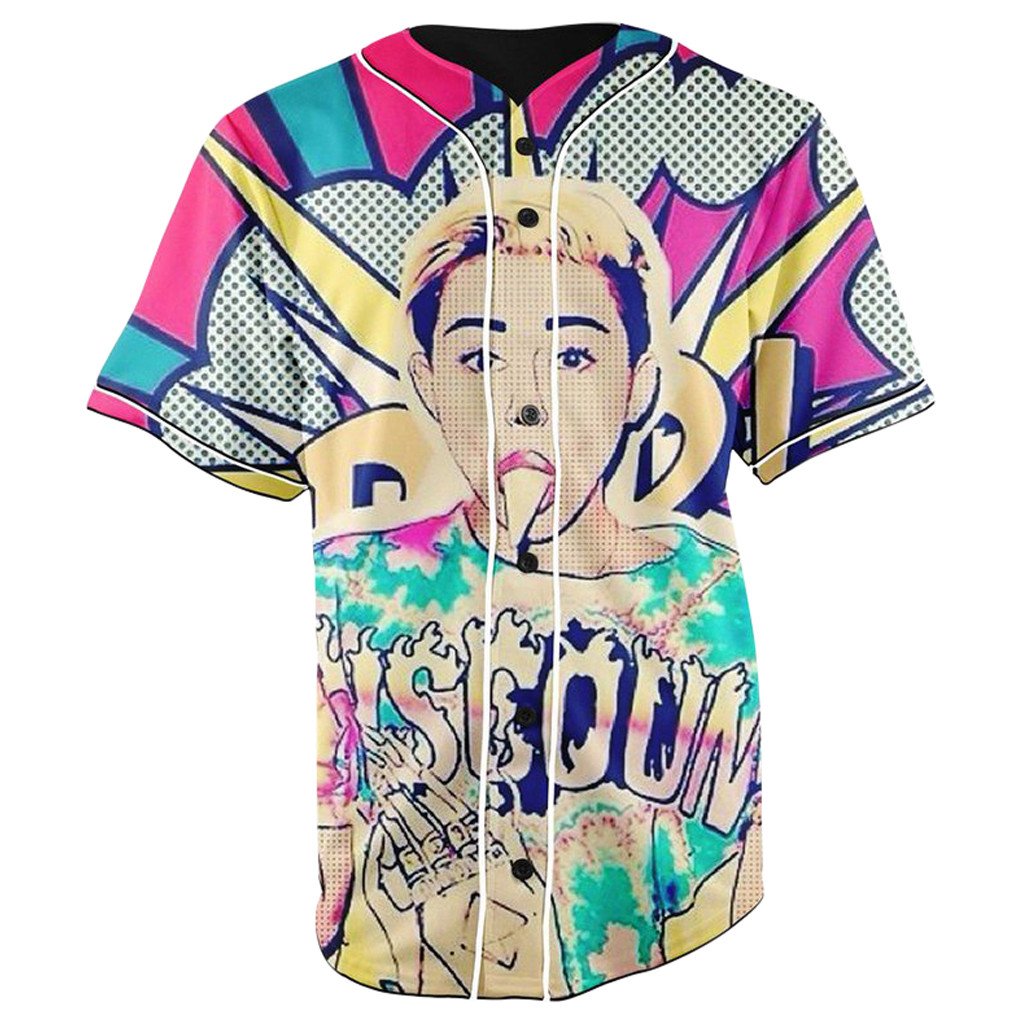 Miley Cyrus Button Up Baseball Jersey