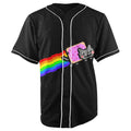 Nyan Cat Black Button Up Baseball Jersey