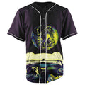 Driving To The Moon Button Up Baseball Jersey