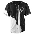 Spilling Paint In Space Black & White Button Up Baseball Jersey
