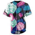 Victoria Secret Pink Neon Roses V2 Button Up Baseball Jersey