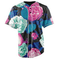 Neon Roses Button Up Baseball Jersey