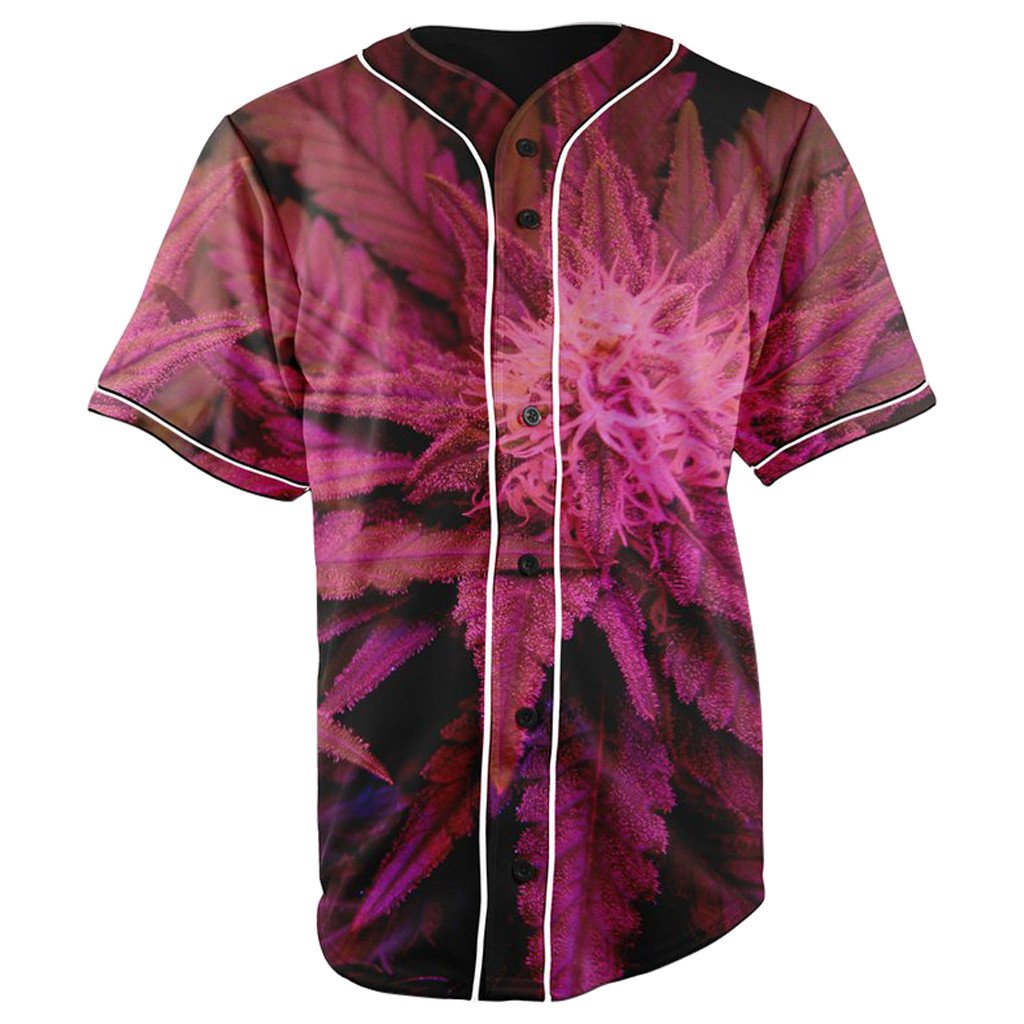 Pink Kush Button Up Baseball Jersey