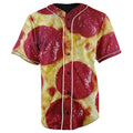 Pepperoni Pizza Button Up Baseball Jersey