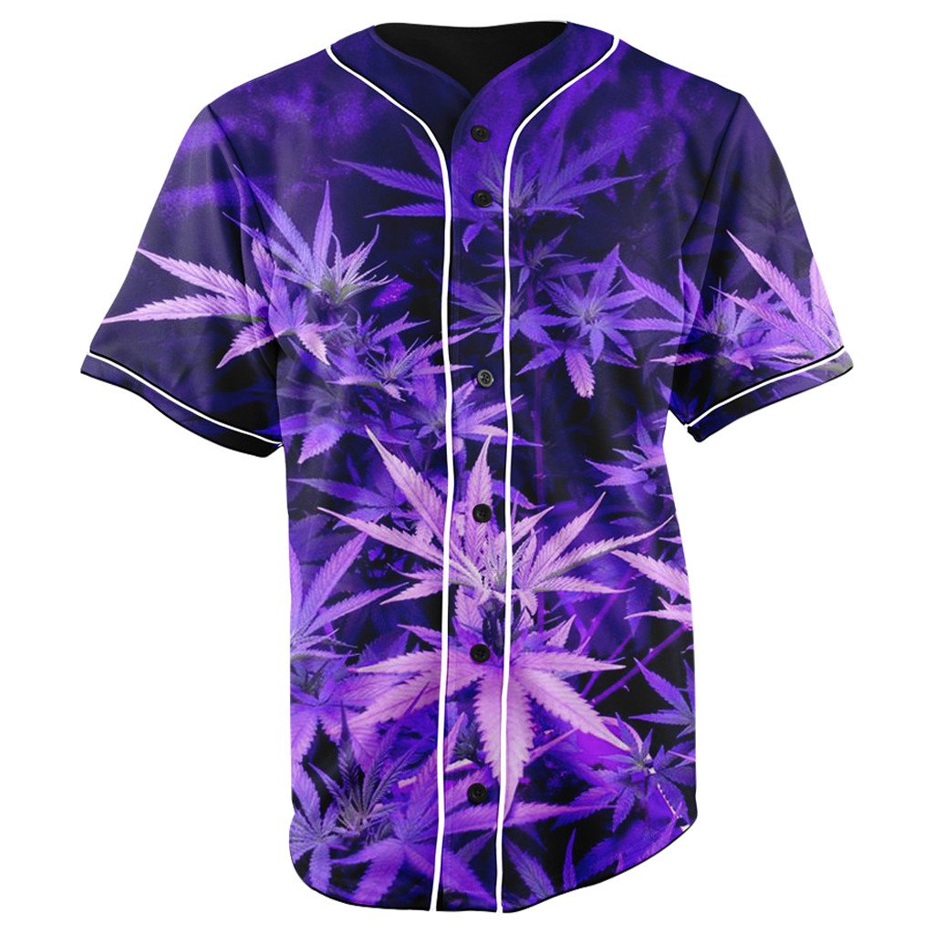 Purple Yields Button Up Baseball Jersey