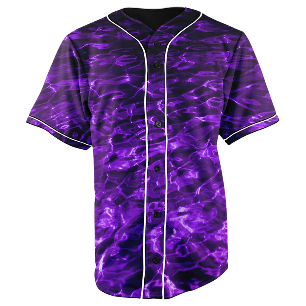 Purple River Button Up Baseball Jersey