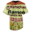 Ramen Chicken Noodle Soup Button Up Baseball Jersey