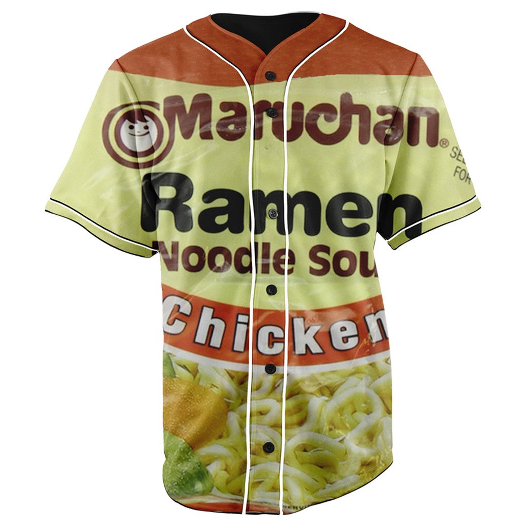Ramen Chicken Noodle Soup Button Up Baseball Jersey