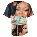 Rich Rihanna Button Up Baseball jersey