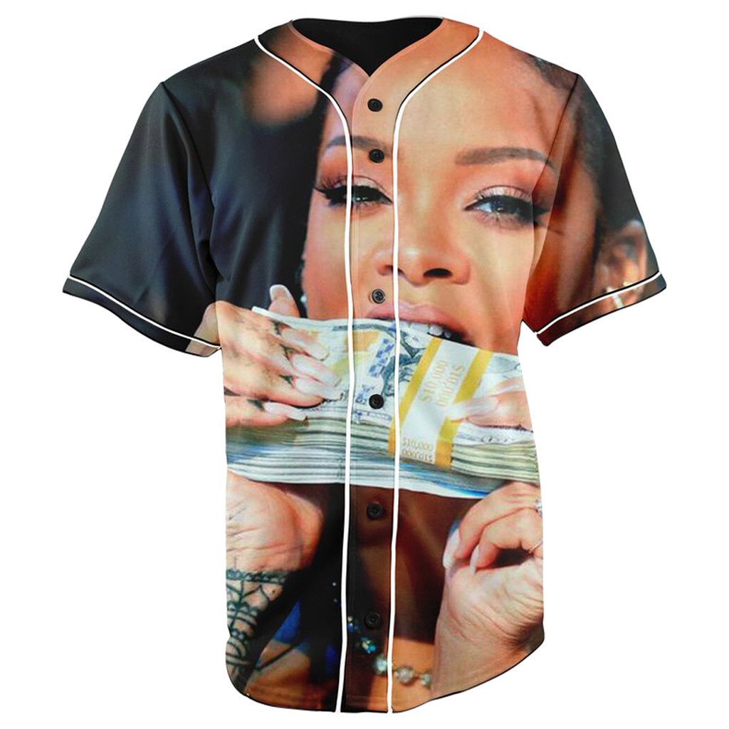 Rich Rihanna Button Up Baseball jersey
