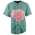 Pink Rose Button Up Baseball Jersey