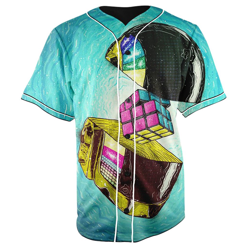 Rubik's Skull Button Up Baseball Jersey