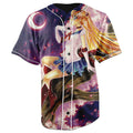 Sailor Moon Roses Button Up Baseball Jersey