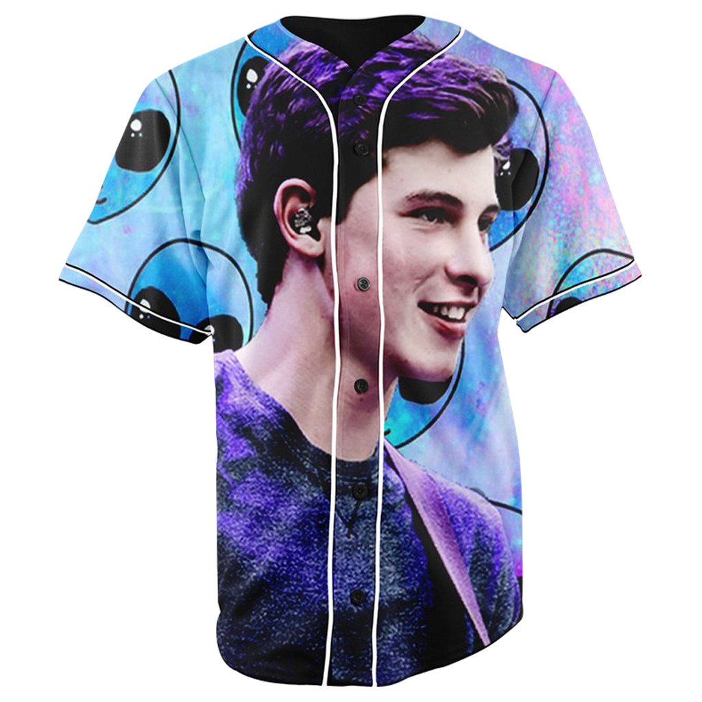 Shawn Mendes Tie Dye Button Up Baseball Jersey