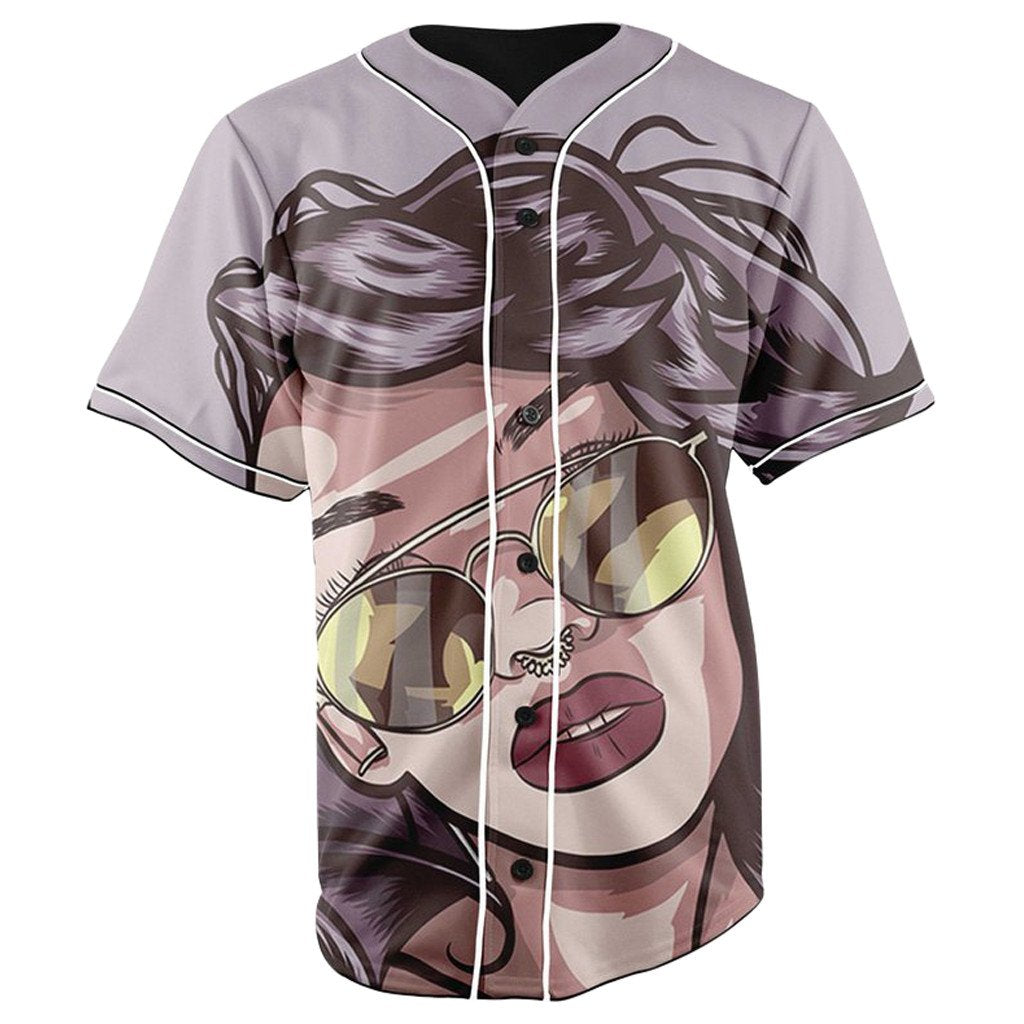 She Bad Button Up Baseball Jersey