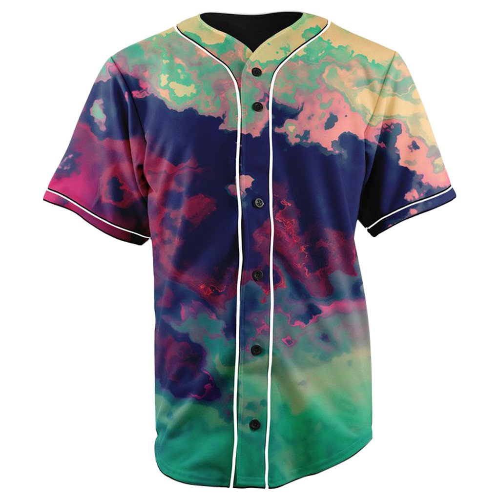 Splatter Paint Button Up Baseball Jersey