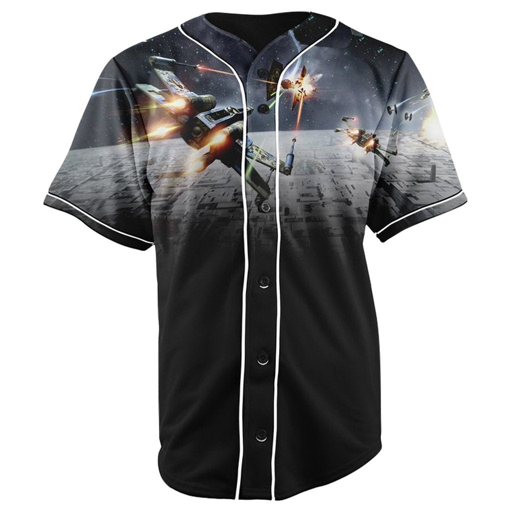 Star Wars Black Button Up Baseball Jersey