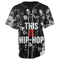 This Is Hip Hop Black Button Up Baseball Jersey