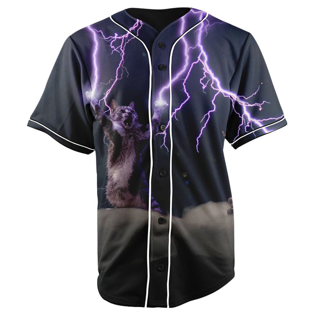 Thunder Cat Button Up Baseball Jersey
