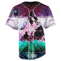 Triangle Skulls Button Up Baseball Jersey