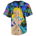 Alice's Trippy Adventures in Wonderland Button Up Baseball Jersey