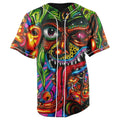 Trippy Demon Button Up Baseball Jersey
