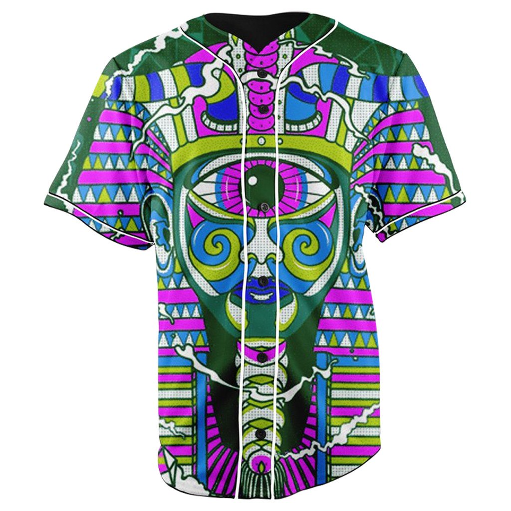 Trippy Pharaoh Button Up Baseball Jersey