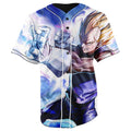 Super Saiyan Vegeta Dragon Ball Z Blue Button Up Baseball Jersey