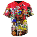 Hip Hop Collage V2 Red Button Up Baseball Jersey