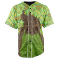 Weed Man Green Button Up Baseball Jersey