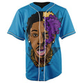 Wiz Khalifa Blue Button Up Baseball Jersey