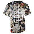 Wiz Khalifa Tattoos Button Up Baseball Jersey