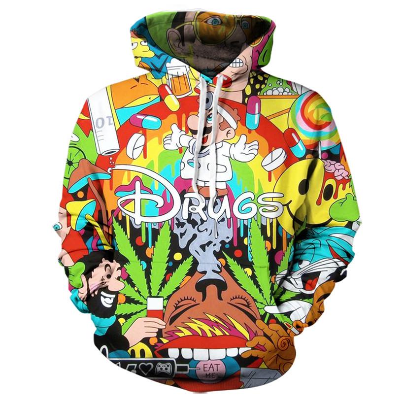 Drugs! Cartoon Collage Hoodie
