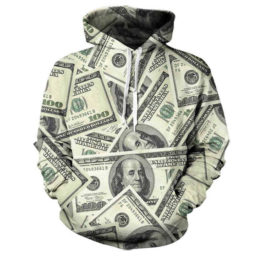 One Hundred Dollar Bill Collage Hoodie