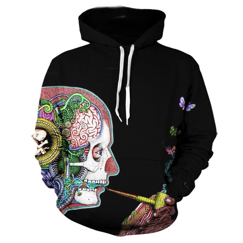 Skull Smoking Butterflies Hoodie