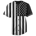 African American Flag Black & White Button Up Baseball Jersey