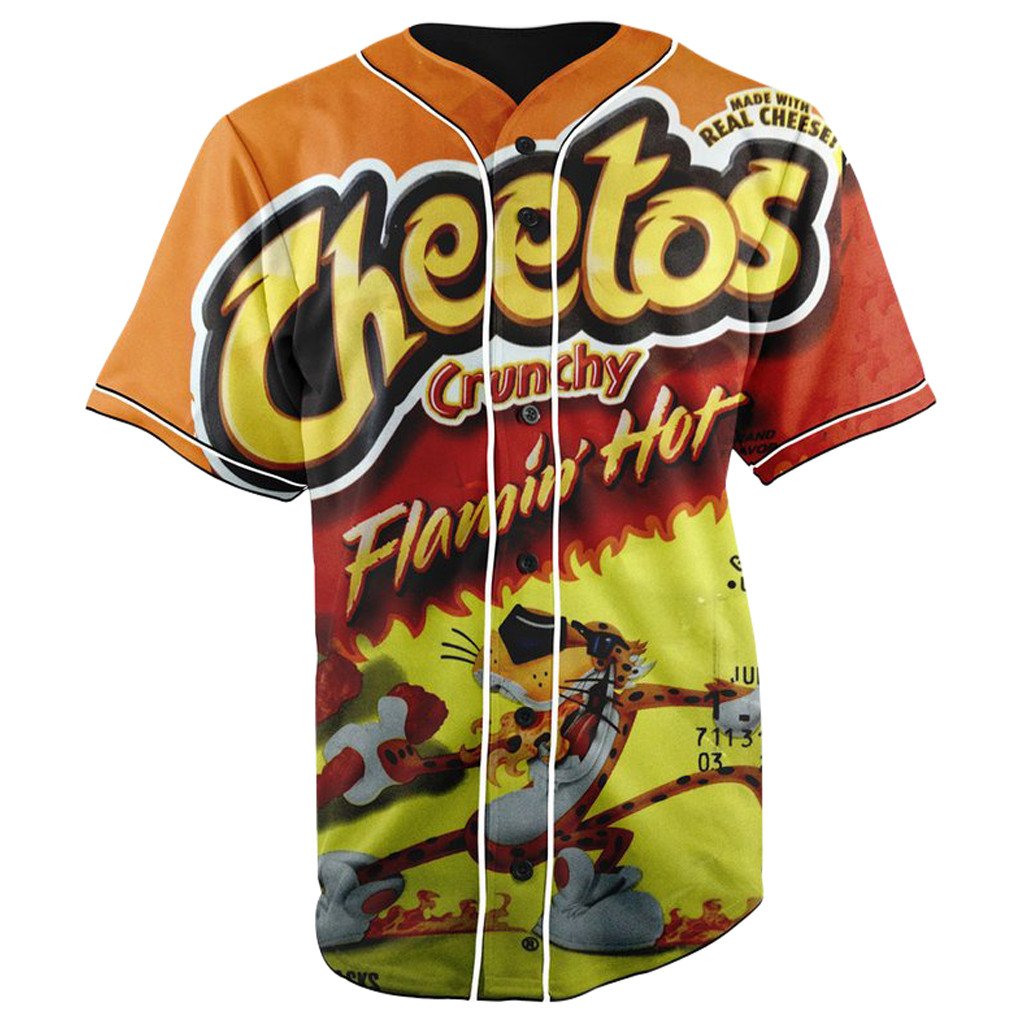 Flamin' Hot Cheetos Button Up Baseball Jersey