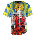 GOAT Goku Blue Button Up Baseball Jersey