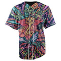 Hindu God Purple Button Up Baseball Jersey