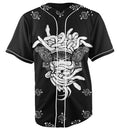 Masked Black Button Up Baseball Jersey