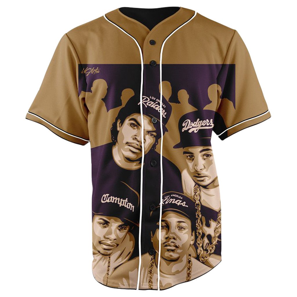 NWA Brown Button Up Baseball Jersey