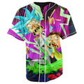 Rick and Morty Purple Button Up Baseball Jersey