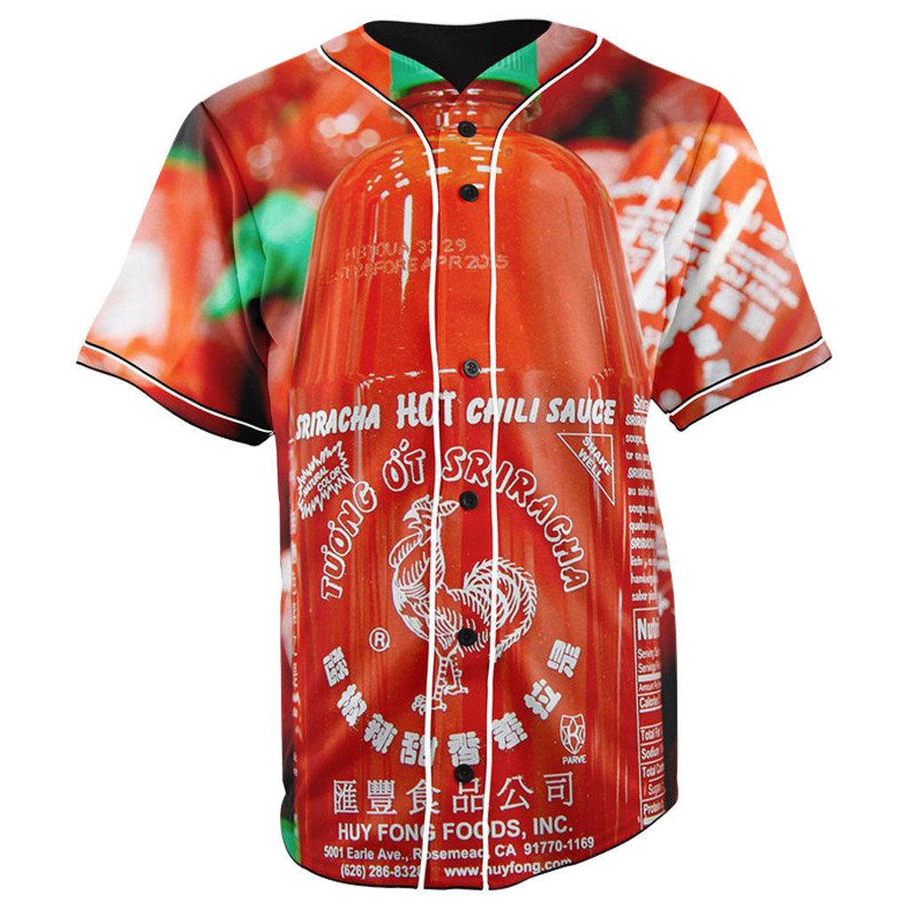 Sriracha Sauce Button Up Baseball Jersey